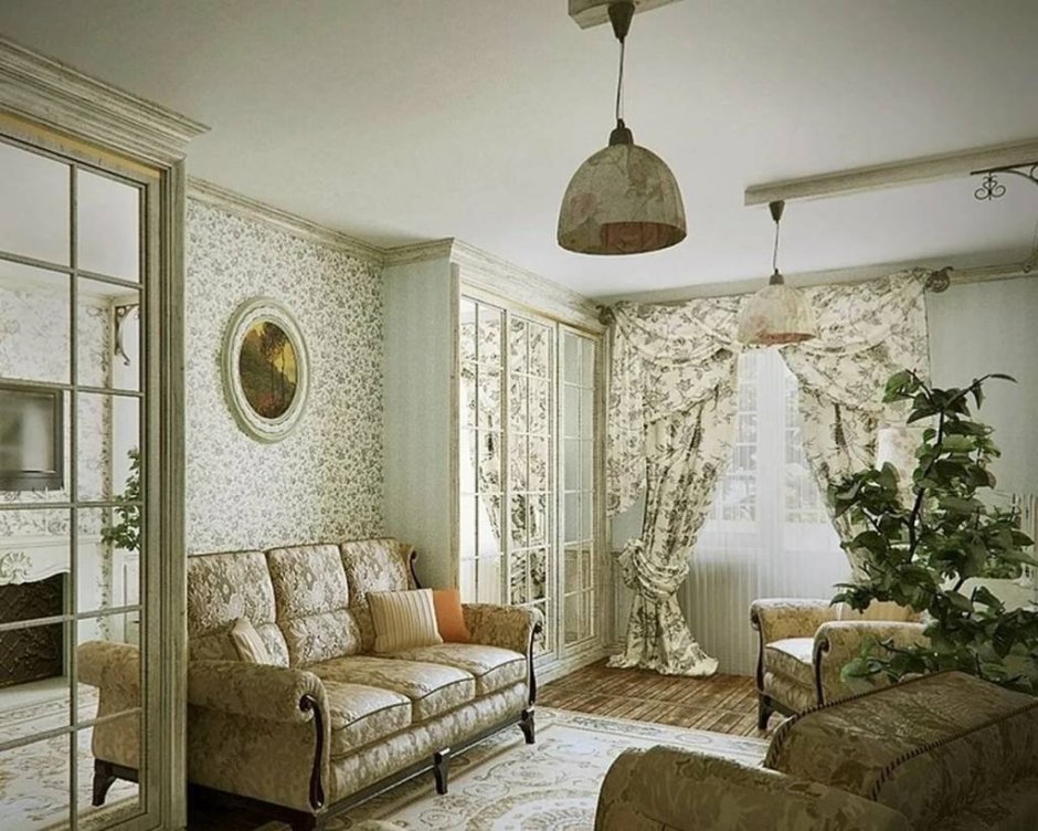 Зал гостиная в стиле Прованс