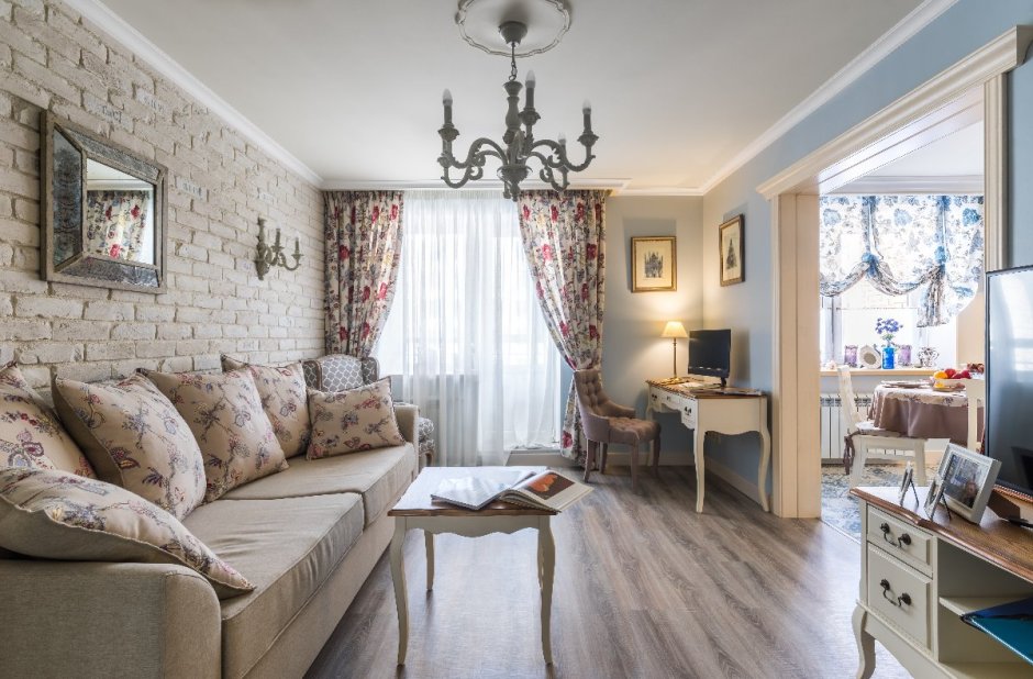 Гостиная 12 кв в стиле Прованс