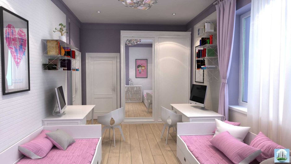 Дизайн комнаты для девочек разного возраста