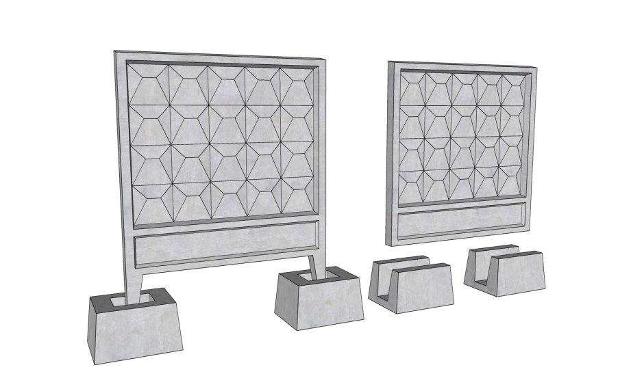 Забор бетонный самостоящий