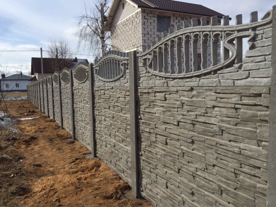 Бетонный забор секционный 2000х500