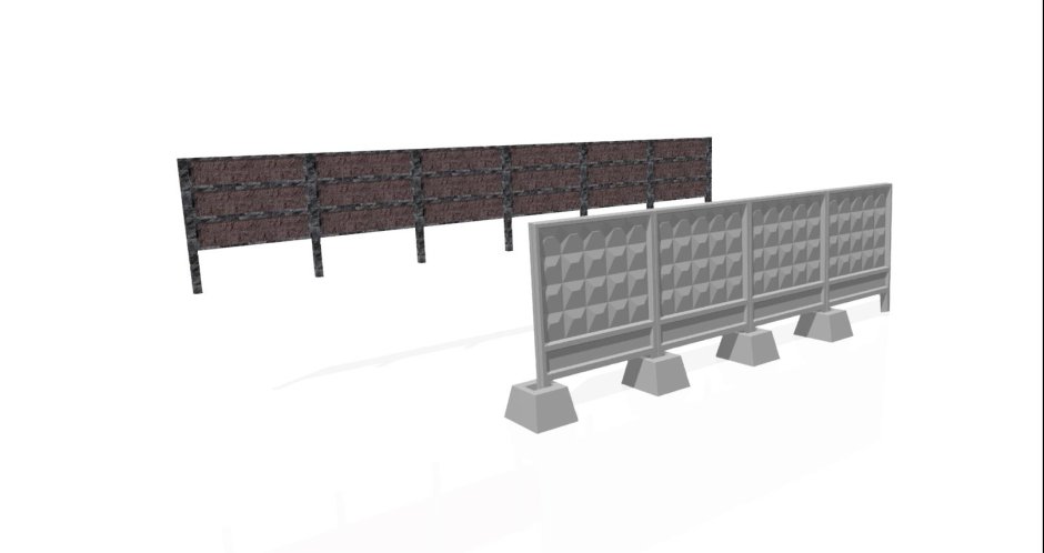 Бетонный забор 3д модель архикад