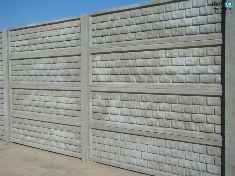 Бетонная плита заборная 500 х 2000