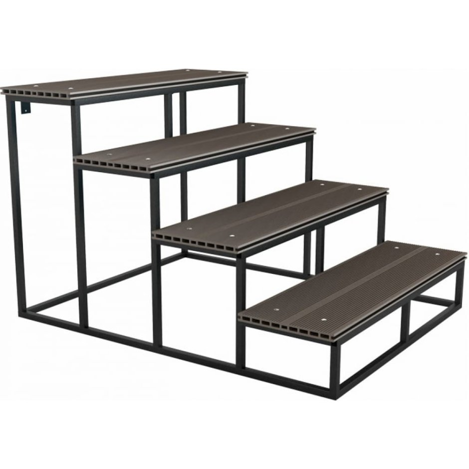 Уличная лестница эко 2 ступени из ДПК 34х100х61 см