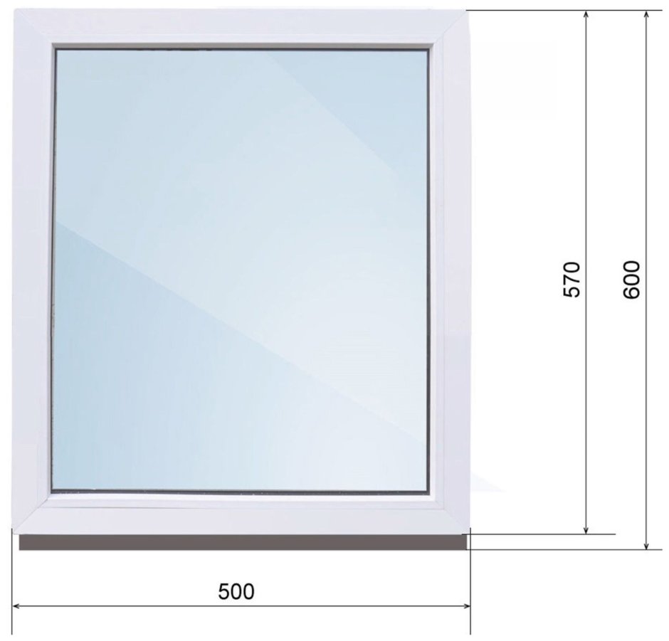 Одностворчатое ПВХ окно высота 210