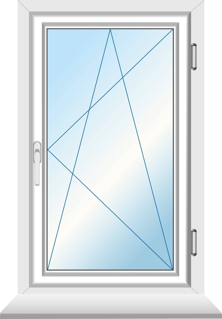 Окно одностворчатое с поворотно-откидной створкой 600х800