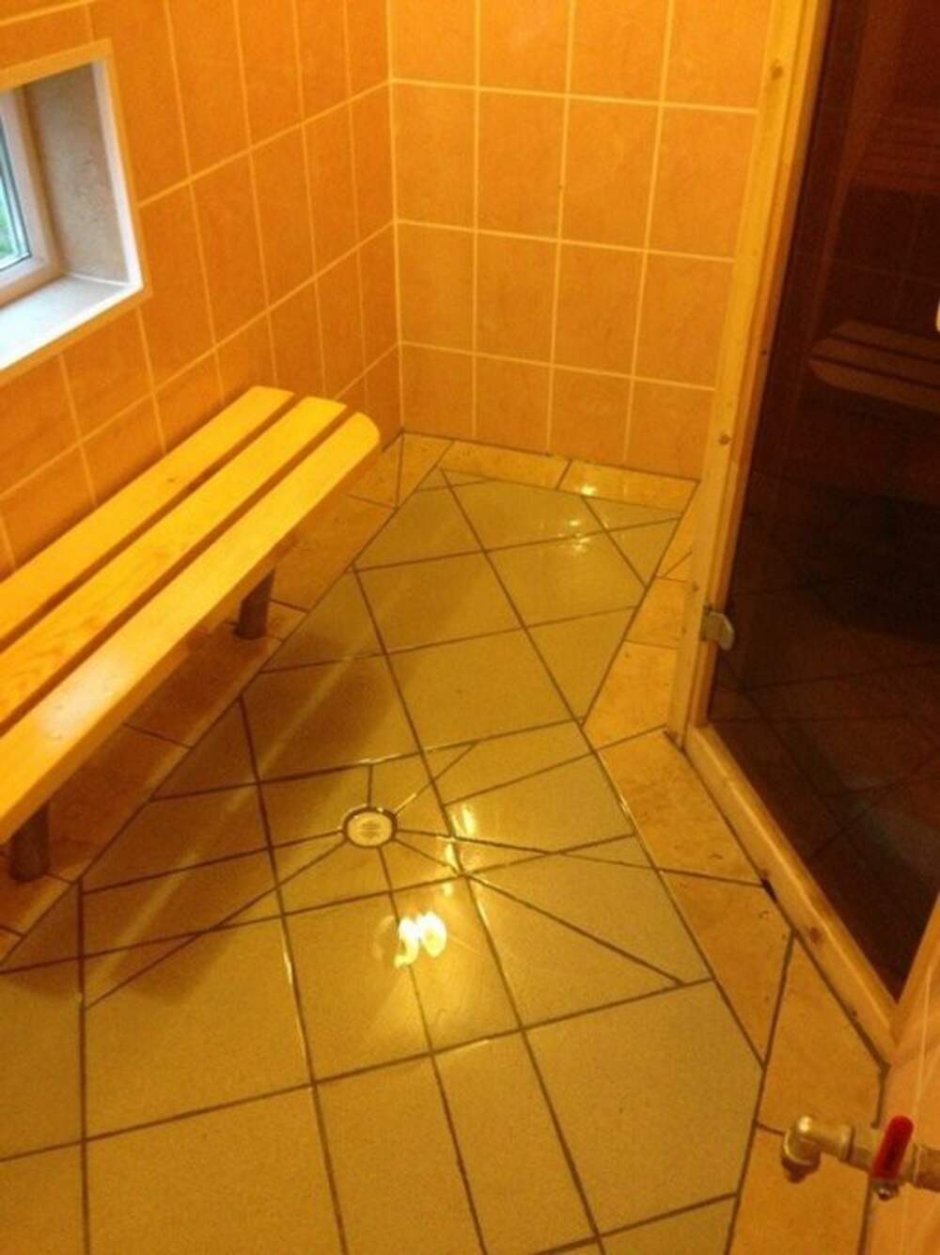 Помывочная в бане в кафеле