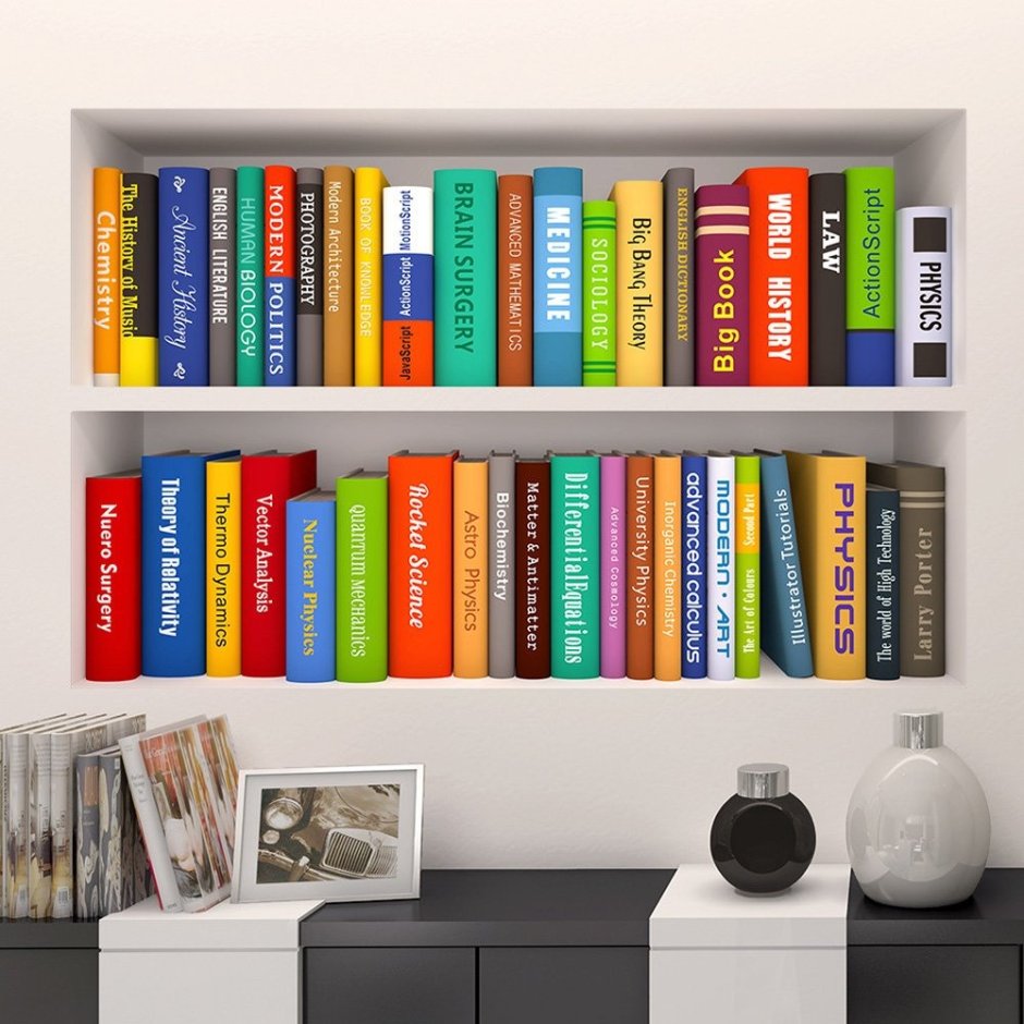 Дизайнерские книжные полки