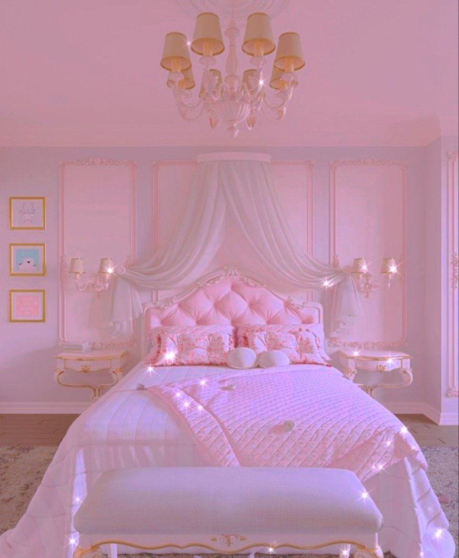 Спальня в сине розовых тонах