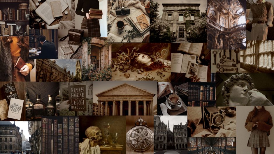Эстетика Dark Academia коллаж