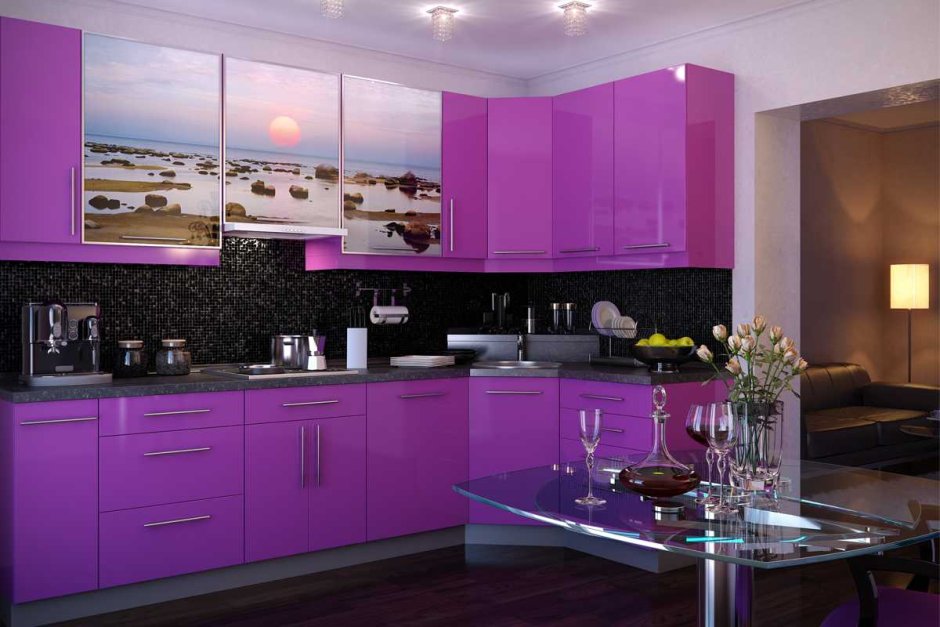 Кухня лиловый софт