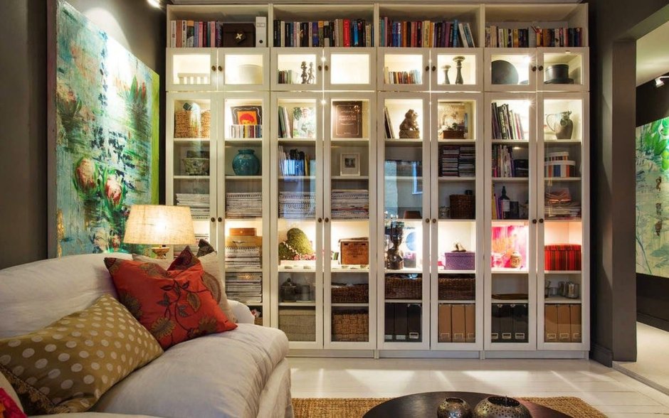 Книжный шкаф кубики