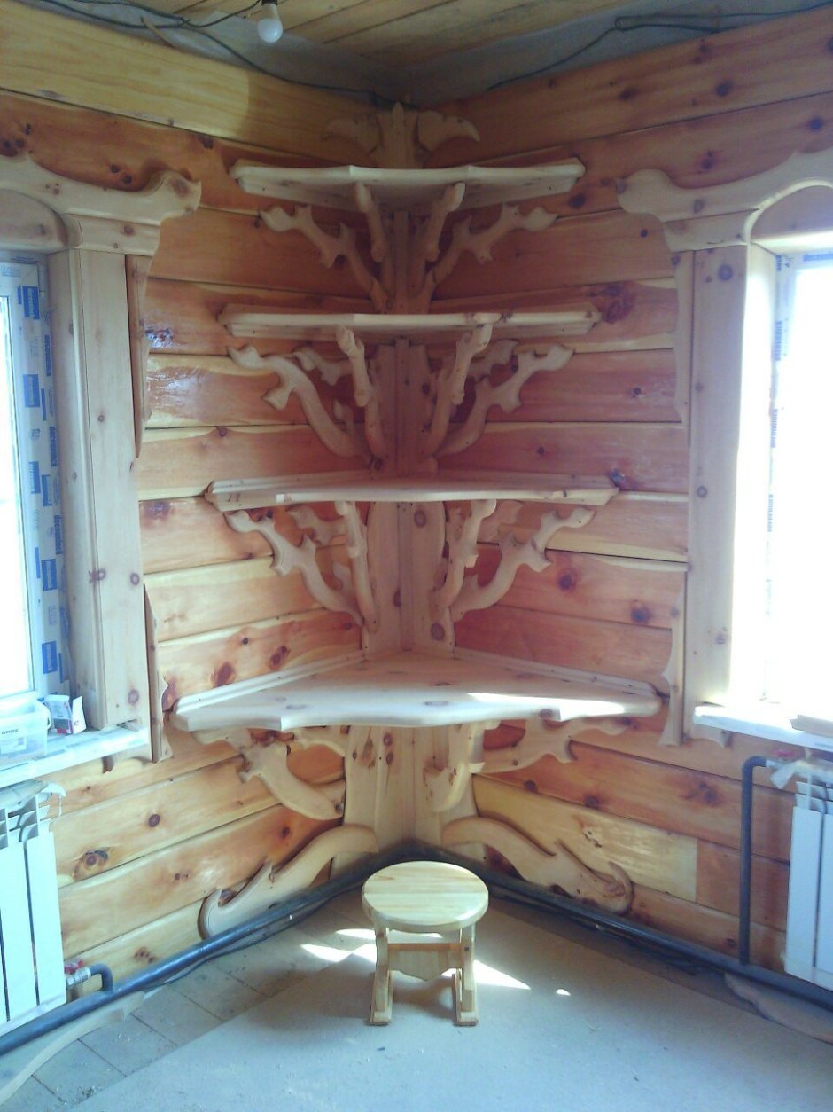 Раковина для бани из дерева