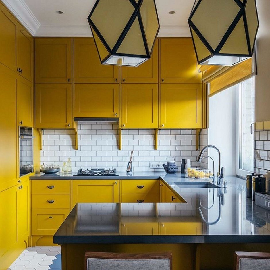 Кухня с лимонами дизайн